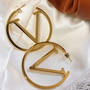 Gold V Stainless Steel Earrings